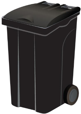 Black wheelie bin