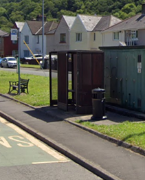 Tonna Uchaf bus stop - before