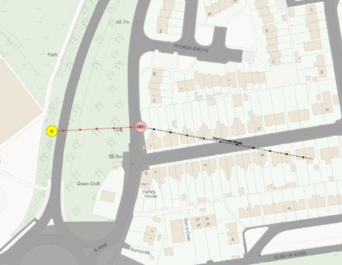 Figure 10 - Map identifying the 1.2m diameter culvert (including believed redundant section)